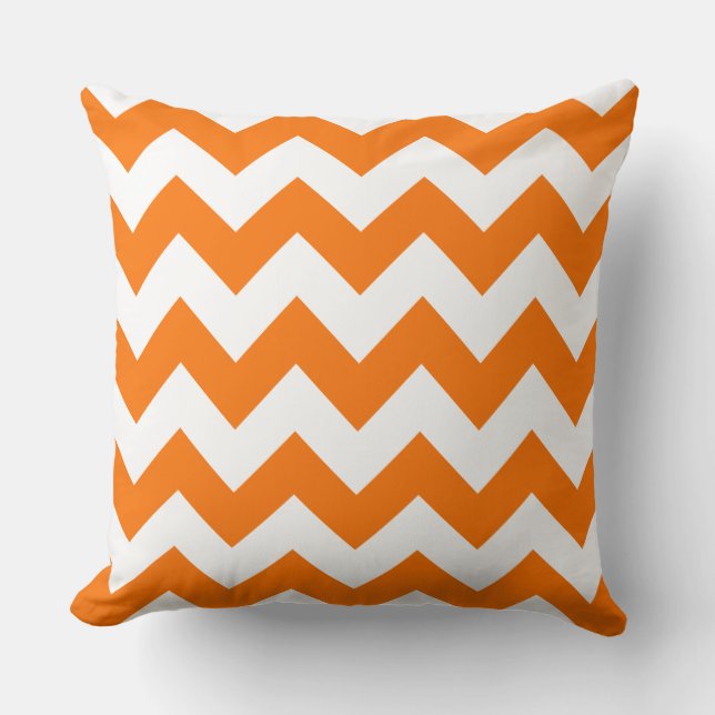 Oranje Zig Zag Striped Pillow Kussen (Voorkant)