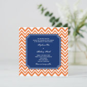 Oranje Zigzag Pattern met Royal Blue Wedding Kaart (Staand voorkant)