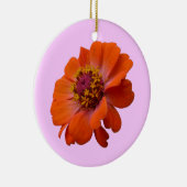Oranje Zinnia Wilde Natuur Floral Keramisch Ornament (Rechts)