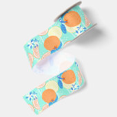 Oranje zomer Blauwgroen Lint (Achterkant)