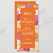 Oranje zomer bloementuin bruiloft menu (Voorkant / Achterkant)