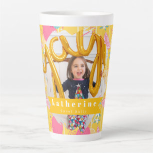 Oranje zomer mosterd foto latte mok
