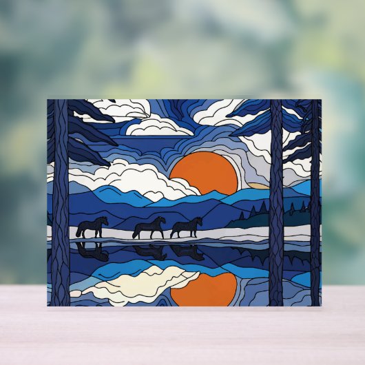 ORANJE ZON ACRYL BORD (Neutraal)