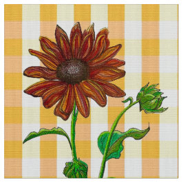 Oranje zonnebloem Glo Fabric Stof