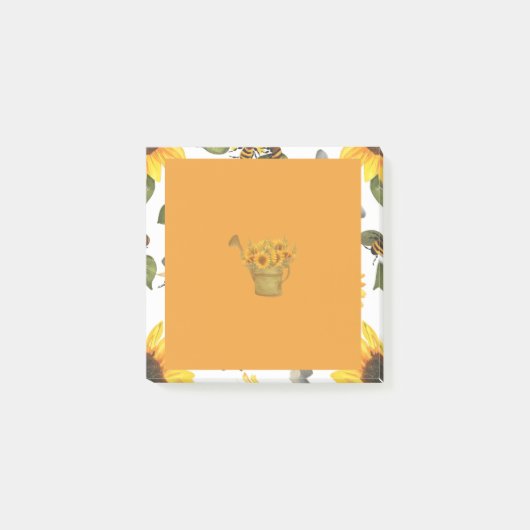 Oranje zonnebloem post-it® notes (Voorkant)