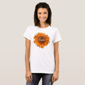 Oranje zonnebloembride Wedding T-shirt (Voorkant volledig)