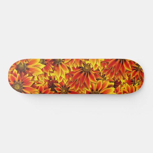 Oranje zonnebloemen skateboard (Horizontaal)