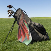 Oranje zonnebloempitten golfhanddoek (Groen)