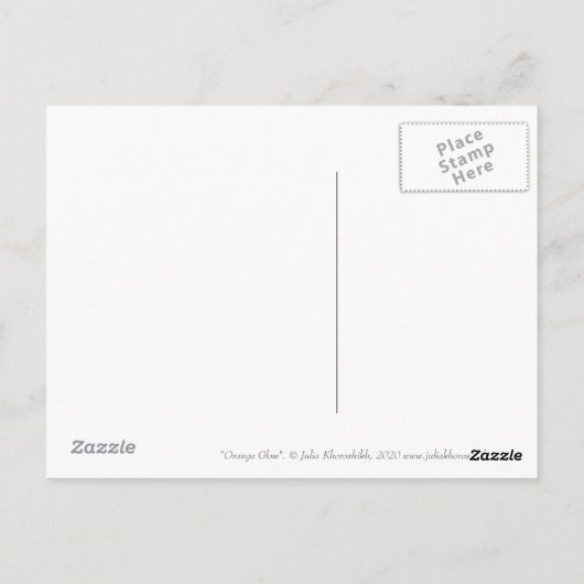 Oranje zonneschijnlandschap met gloed briefkaart (Achterkant)