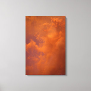 Oranje zonnewolken Stretted Canvas Afdrukken