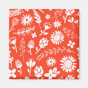 Oranje zonnige zomerbloemen magneet