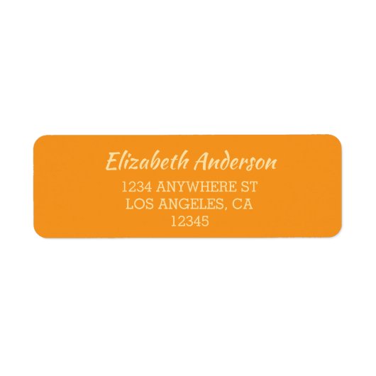 Oranje Zonsondergang Trouwfeest Etiket (Voorkant)