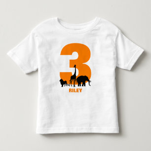 Oranje zoo-verjaardagsfeestje gepersonaliseerd kinder shirts