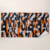 Oranje zwart camouflage-buisdoek strandlaken (Voorkant)