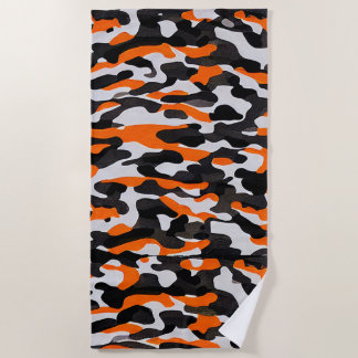 Oranje zwart camouflage-buisdoek strandlaken