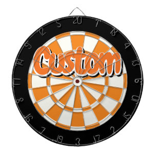 Oranje, Zwart en Wit Aanpasbare Tekst Dartbord