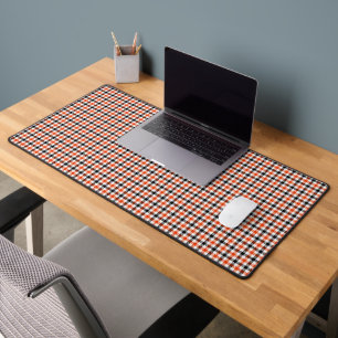 Oranje Zwart en Wit Gingham Karo Bureaumat