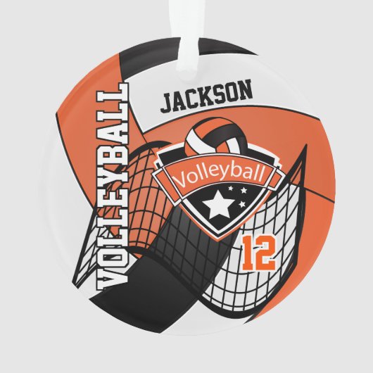 Oranje, zwart en wit 🏐 ❤ ornament (achterkant)