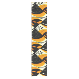 Oranje zwart ontwerp korte tafelloper