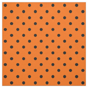 Oranje/zwart poka-dots stof
