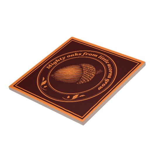 Oranje zwart proverb eikorp Plant Tegeltje (Zijkant)