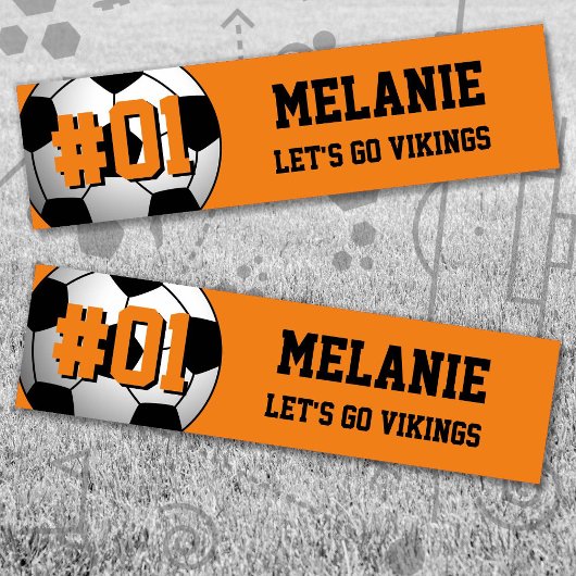 Oranje zwart voetbalteam bumpersticker