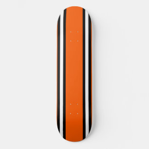 Oranje Zwart & Wit Pinstripe Skateboarddek Skateboard