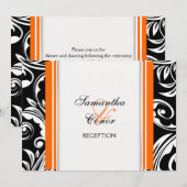 Oranje zwart wit verloving kaart (Voorkant / Achterkant)