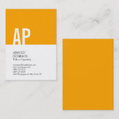 Oranje zwart-wit zwart-wit visitekaartje (Voorkant / Achterkant)