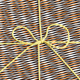 Oranje Zwart Witte Moiré Strepen - Trippy Abstract Cadeaupapier