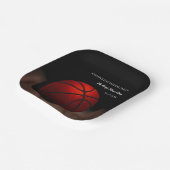 Oranje zwarte basketbalkampioen vrijgezellenfeest papieren bordje (Gebogen)