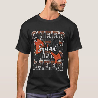 Oranje Zwarte Boog Cheer Squad Sport Cheerleader C T-shirt