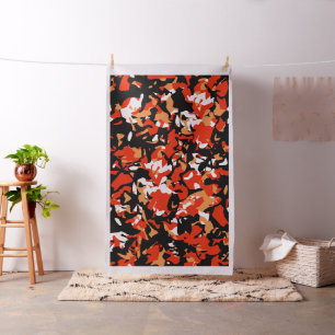 Oranje zwarte Camo stof
