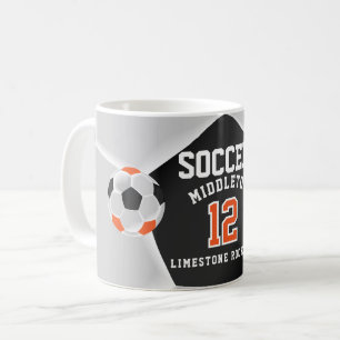 Oranje, zwarte en witte ⚽ sport koffiemok