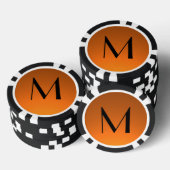 Oranje zwarte fade aangepaste monogram pokerchips (Opstapeling)