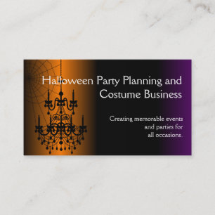 Oranje/Zwarte Halloween Kroonluchter Visitekaartje