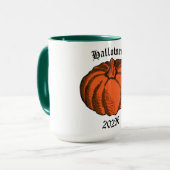 Oranje zwarte Halloween Pumpkin Ink Art Mok (Voorkant links)