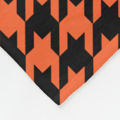 Oranje zwarte houndstooth-controle fleece deken (Hoek)
