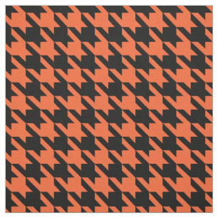 Oranje zwarte houndstooth-controle stof