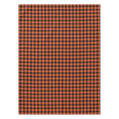 Oranje zwarte houndstooth-controle tafelkleed (Voorkant)