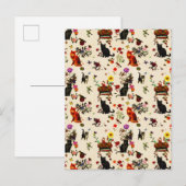  Oranje zwarte katten Vogeltuin Aankondigingskaart (Voorkant / Achterkant)