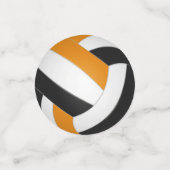 oranje zwarte ploeg kleurt kinder volleybalpartij confetti (Kleine voorkant)