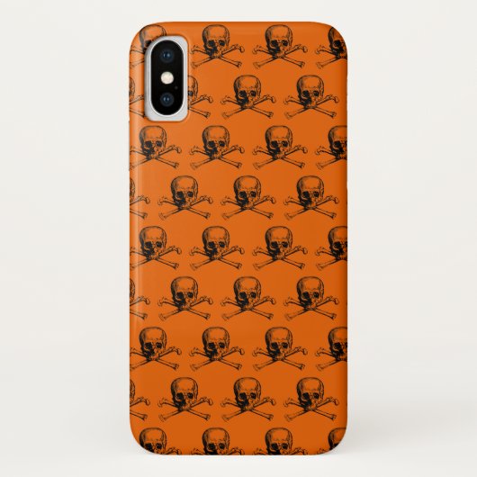 Oranje zwarte schedel Halloween Case-Mate iPhone Case (Achterkant)