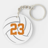 oranje zwarte sportvolleybal sleutelhanger (Achterkant)
