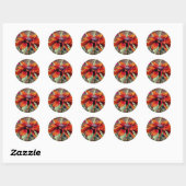 Oranje zwarte Susan Flower Ronde Sticker (Vel)