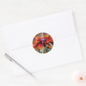 Oranje zwarte Susan Flower Ronde Sticker (Envelop)