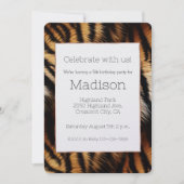 Oranje zwarte tijgerstrepen Animal Birthday Kaart (Voorkant)