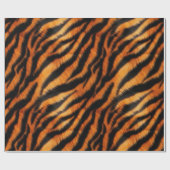 Oranje zwarte tijgerstrepen cadeaupapier (Vlak)