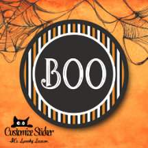 Oranje & Zwarte Vintage Streep Boo