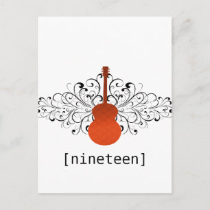 Oranje Zwemmen Guitar Table Briefkaart